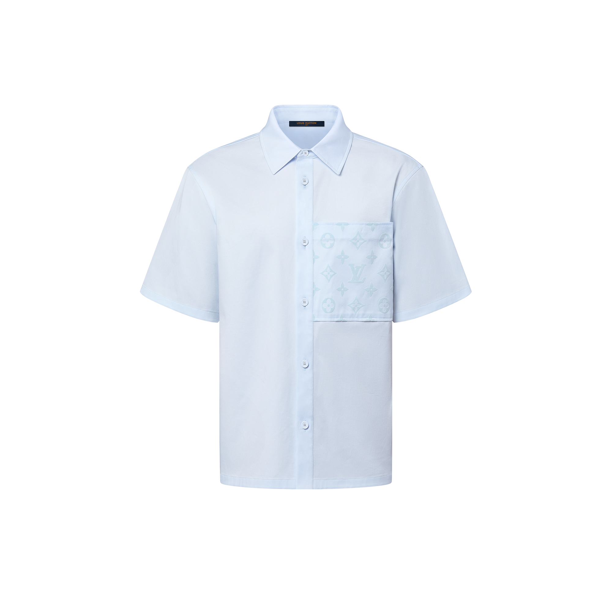 Flocked Short-Sleeved Cotton Shirt - Luxury Shirts - Ready to Wear